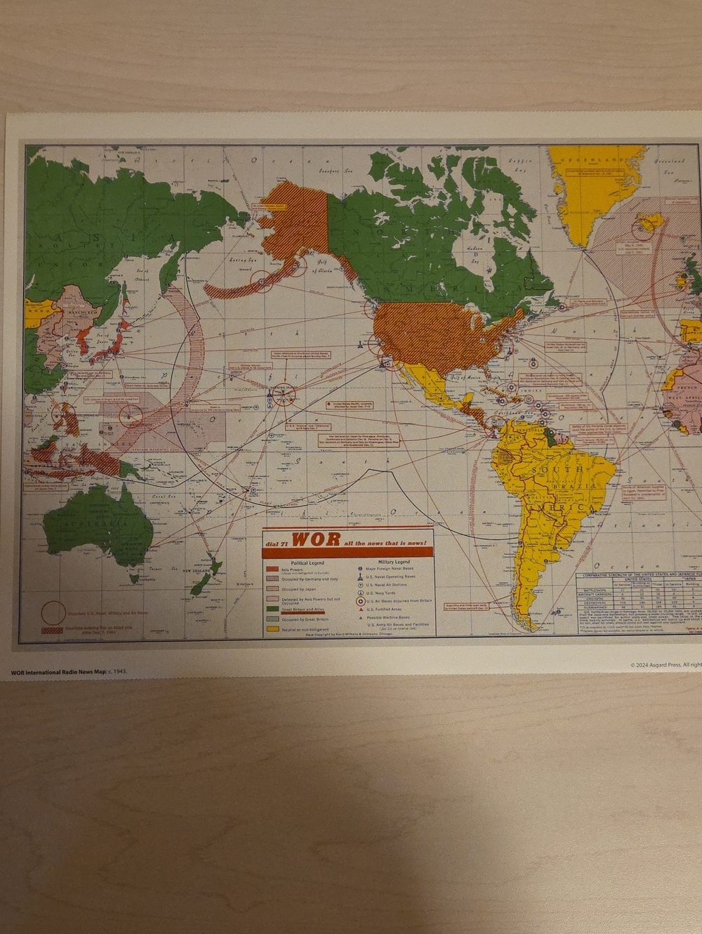 WOR International Radio News Map Poster